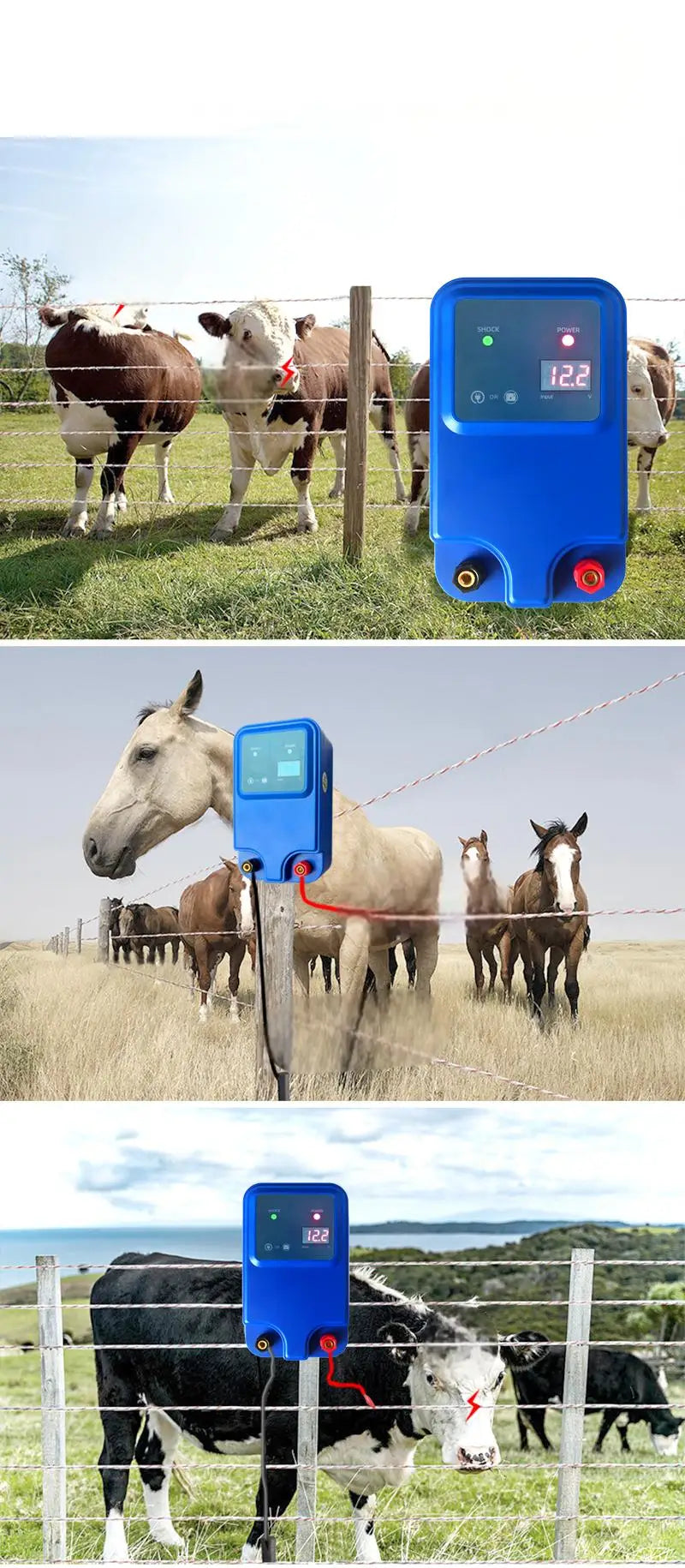 Electric Fence Energizer 1.5J 10KM Fence Charger OEM Portable Farm Controller Ac Electric Fence Energizers