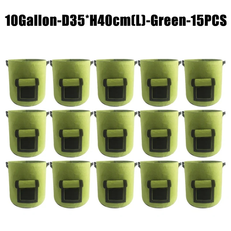 5/10Gallon Felt Plant Grow Bags Nonwoven Fabric Garden Potato Pot Greenhouse Vegetable Growing Bags Moisturizing Vertical Tools