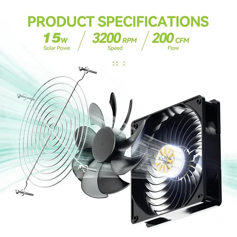 Greenhouse Efficient Heat Dissipation Outdoor Solar Exhaust Fan Suitab