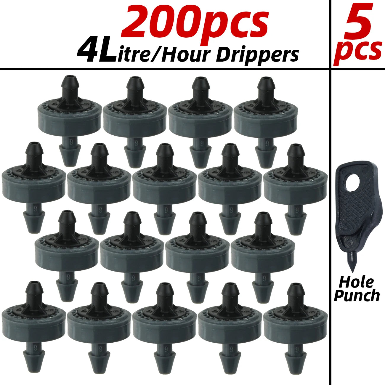 20-200pcs 2L 4L 8L 1/4'' Garden Drip Irrigation Dripper Automatic Steady Flow Water Saving Dropper  Nozzle for Greenhouse Bonsai