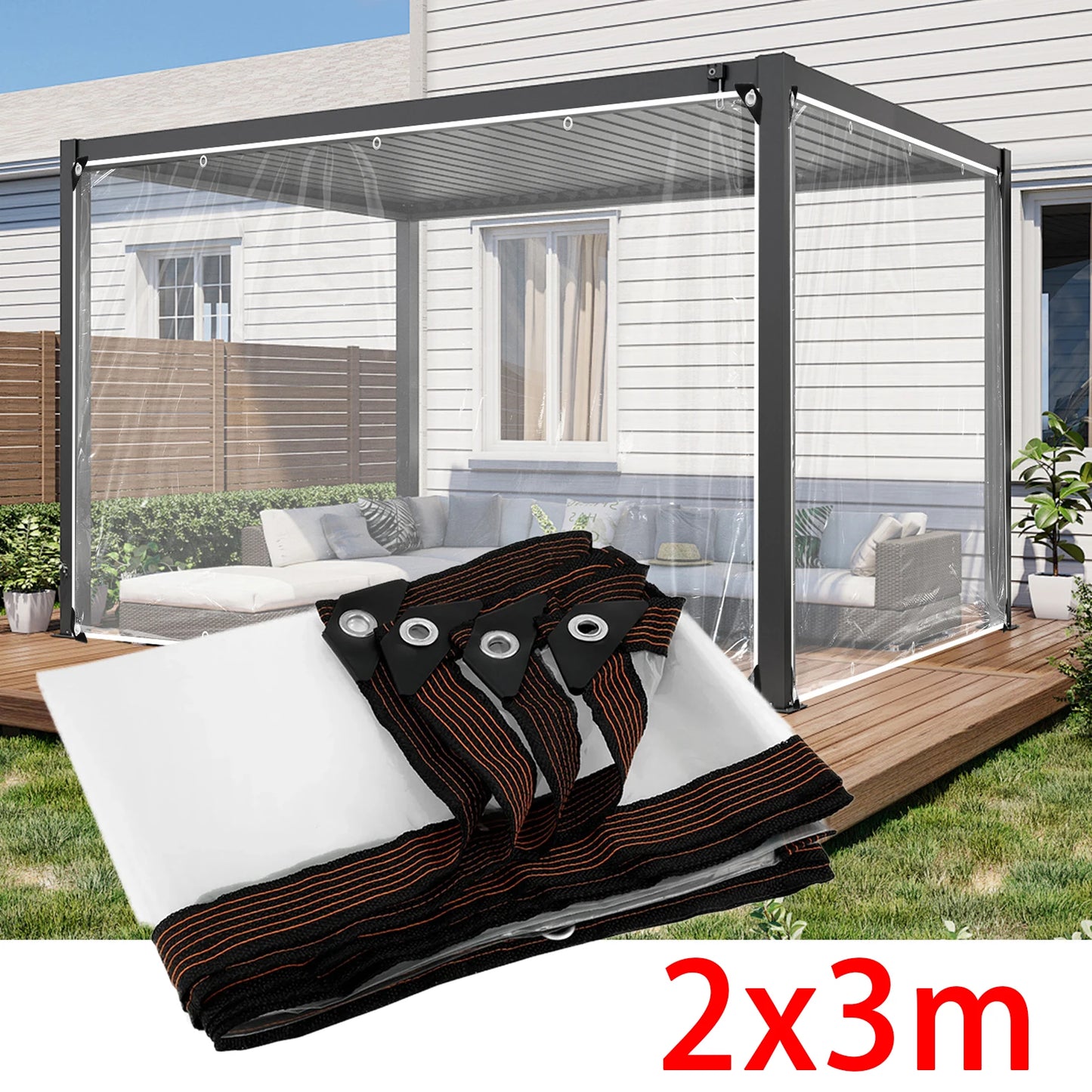 Chicken Coop Cover Transparent Tarpaulin Outdoor Garden Waterproof Run Tarp with Rope Reinforced Edges Chicken Coop Porch Canopy