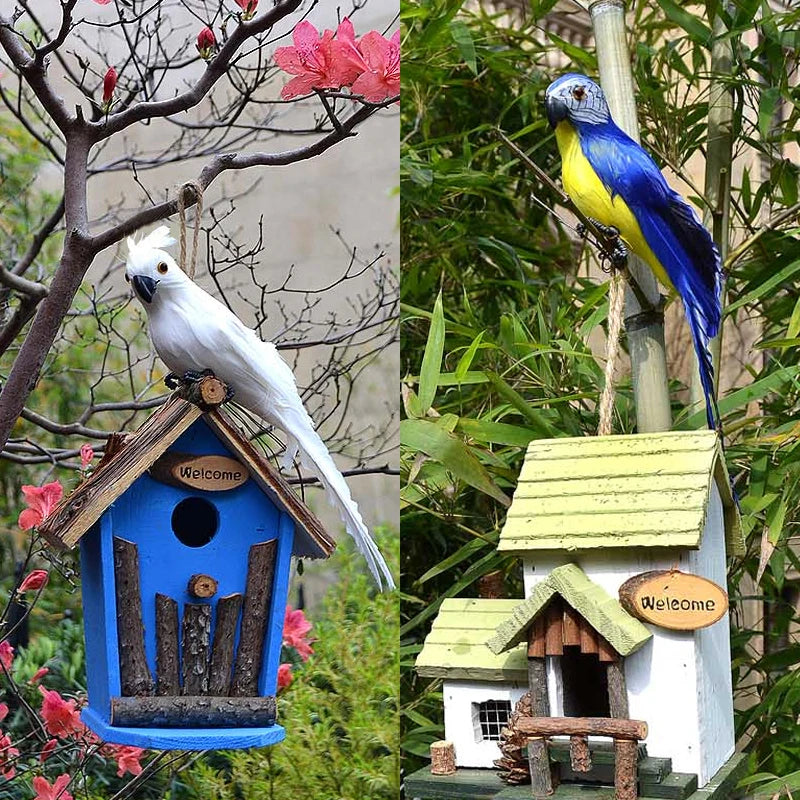 25/35cm Handmade Foam Feather Artificial Parrot Imitation Bird Model Figurine Foam Birds Parrot Home Garden Decoration Ornament