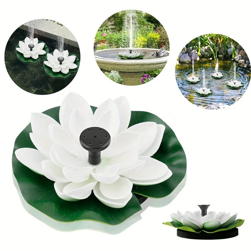 1.2W solar lotus fountain pump, DIY lotus solar fountain, suitable for garden bird bath, pond decoration, water features
