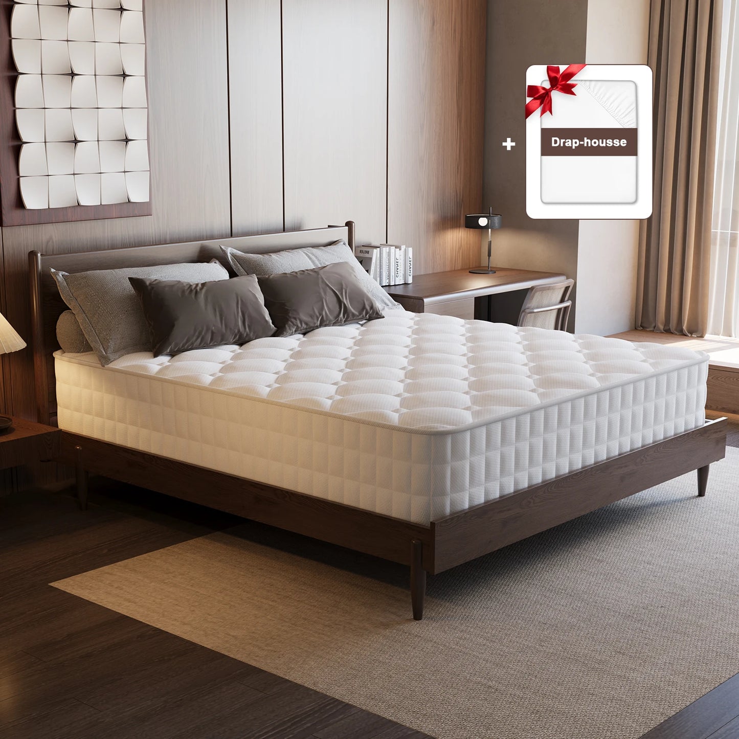 Daccormax 22 cm thick spring mattress, available in multiple sizes, 7-zone ergonomic design, with fitted sheet included