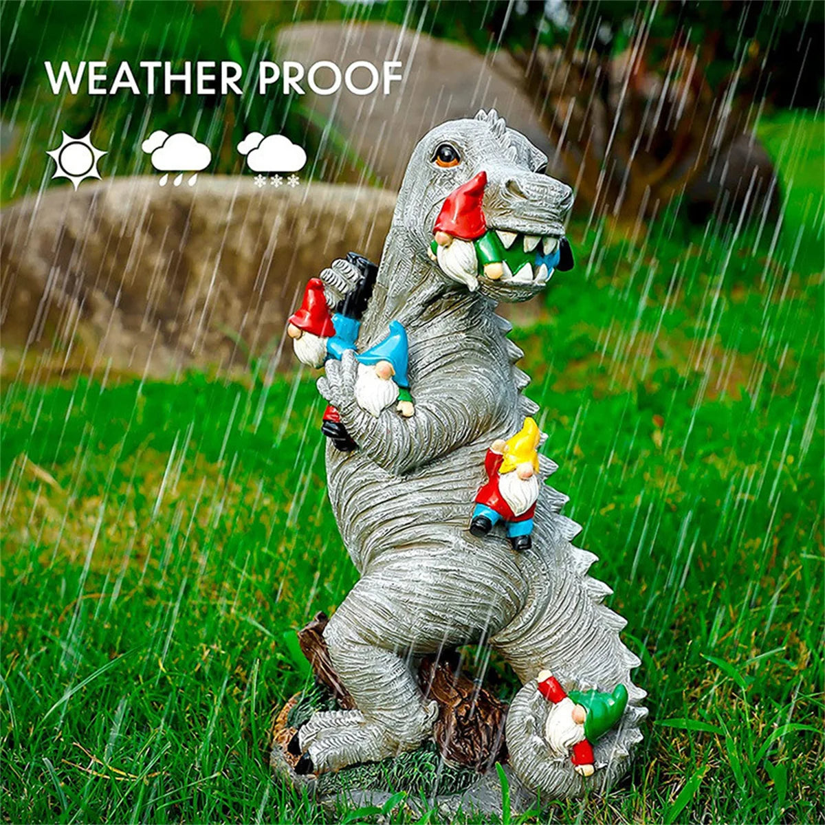 Garden Gnome Statue Outdoor Decor Dinosaur Art Outdoor for Fall Winter Garden Decor Patio Lawn Yard Decoration Housewarming Gift