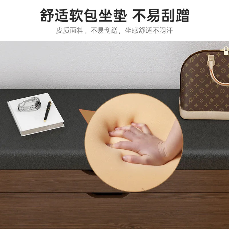 Shoe Change Stool at the Entrance to the Door, Household Seated Shoe Cabinet Seat, Integrated Shoe Rack, Soft
