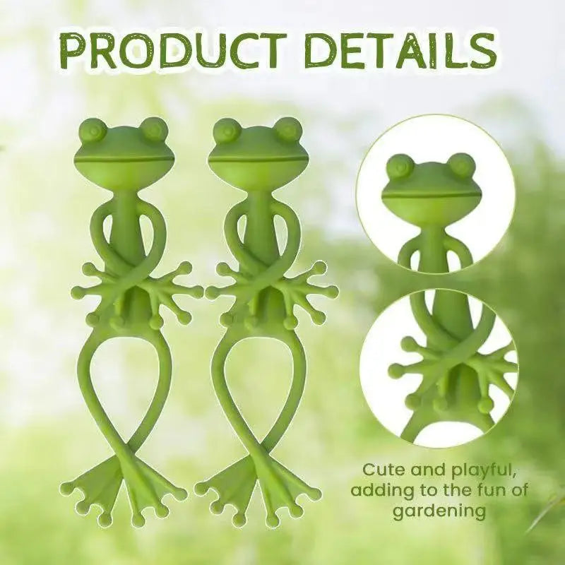 Creative Frog Plant Stand Cute Frog Flower Pot Hugger Plant Climbing Fixture Clips Planter Stake Decor Garden Climbing Branch