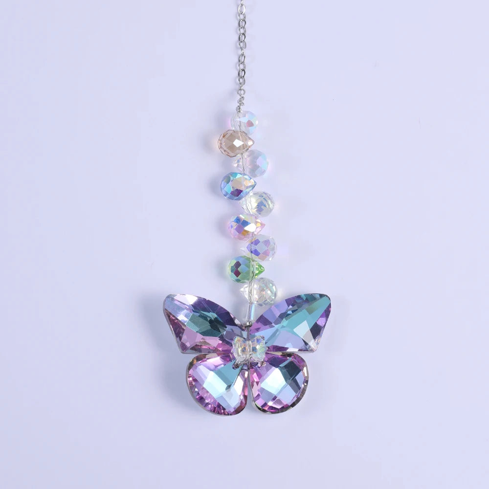 Crystal Butterfly Suncatchers for Window Hanging Ornaments, Rainbow Maker Sun Catchers Indoor Outdoor Patio Garden Decor Gifts