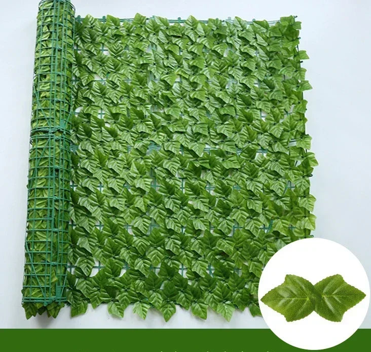 Artificial Leaf Privacy Fence Screen Fake Hedge Panels Balcony Screen Ivy Leaves Fence Screen for Wall Garden Patio Decor