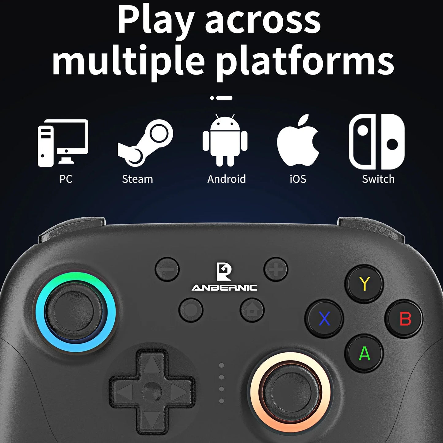 ANBERNIC RG P01 Gamepad Wireless Gaming Controller Hall Trigger Joystick Macro Key RGB Breathing Light For Switch PC Android IOS