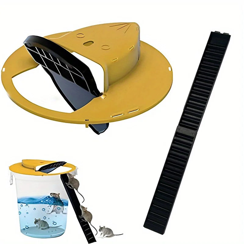 1pc/2pcs Mouse Trap Bucket Auto Reset Flip And Slide Bucket Lid Mouse Trap Indoor Outdoor Garage Mouse Trap