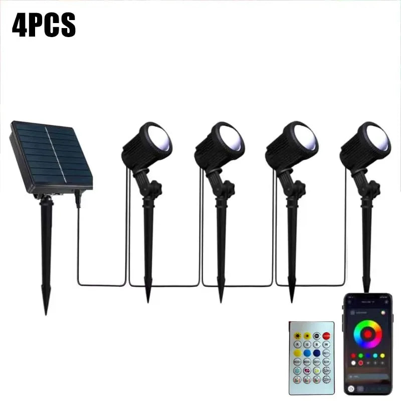 3000K/RGB Solar LED Light Outdoor Solar Spotlight Solar Garden Light Outdoor IP65 Waterproof Solar Power Light Wall Light