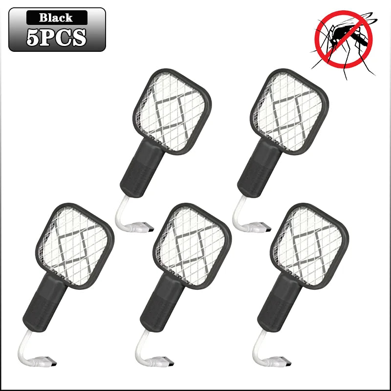 Electric Mosquito Swatter UV Light Bug Zapper Rechargeable Fly Killer Insect Racket Portable Outdoor Pest Control for Camping