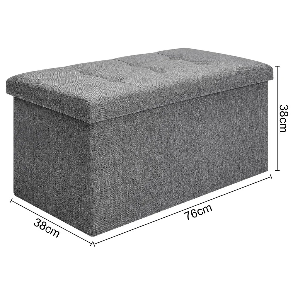Seat stool Foldable Storage Stool footrest stool Folding Chest Storage Cube Upholstered Seat Removable Lid Home Decor