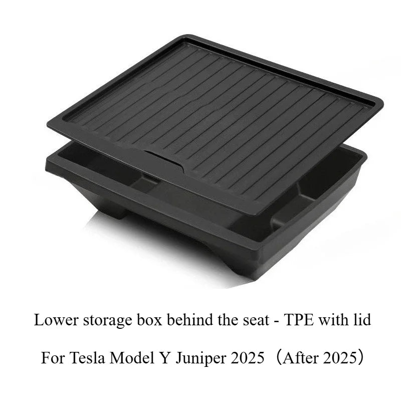 For Tesla Model Y Juniper 2025 Under Seat Storage Box Case Car Seat Organizer Vehicle Underseat Drawer Holder Car Interior Tray