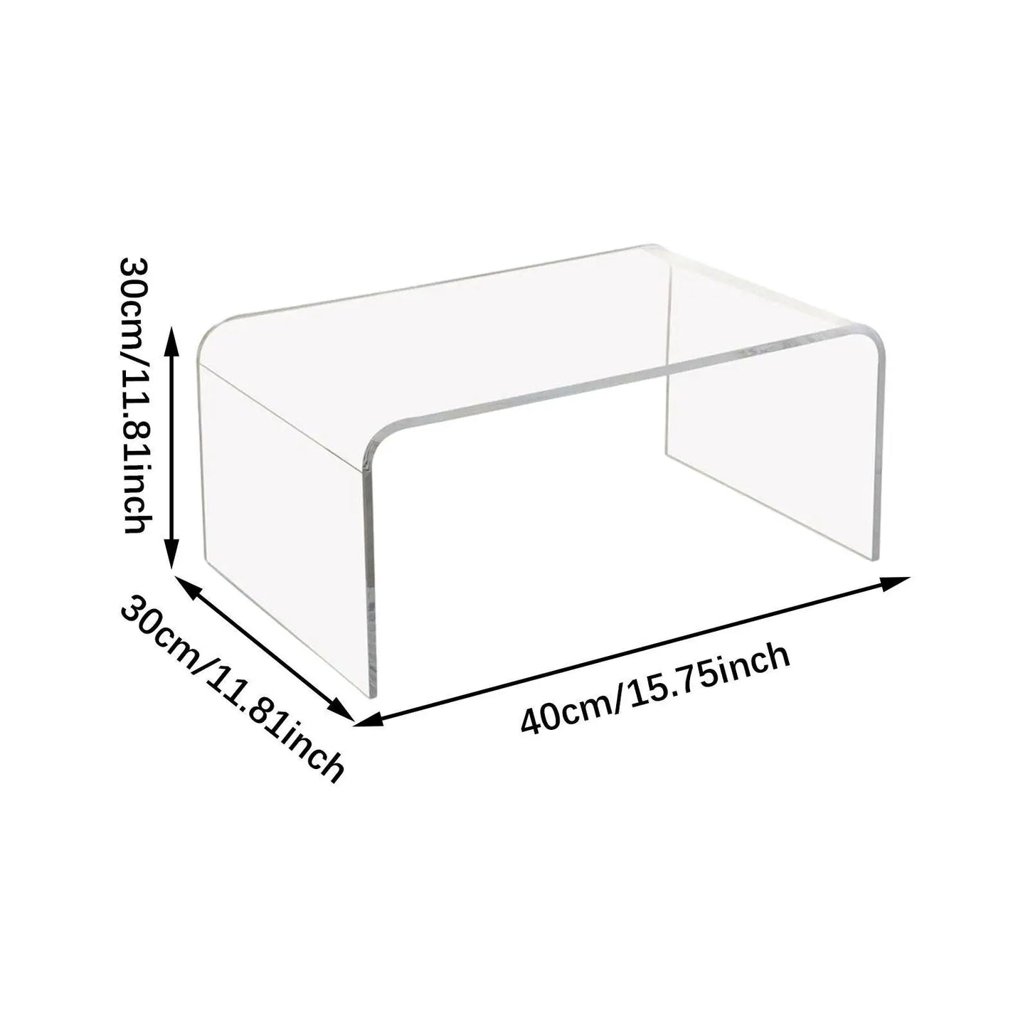 Acrylic Coffee Table Multiuse Acrylic Furniture Modern End Table Japanese Floor Table for Office Living Room Porch Family Garden