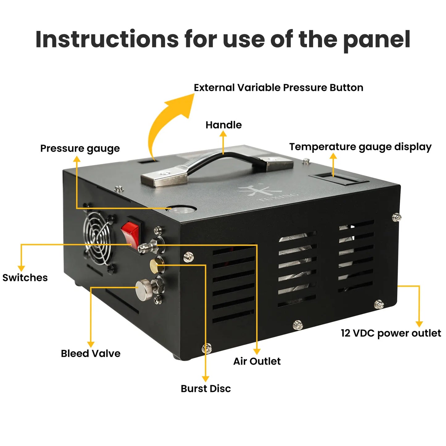 TUXING TXES061 4500Psi PCP Air Compressor 300Bar Portable High Pressure Compressor Built-in Transformer for Diving Tank Airgun