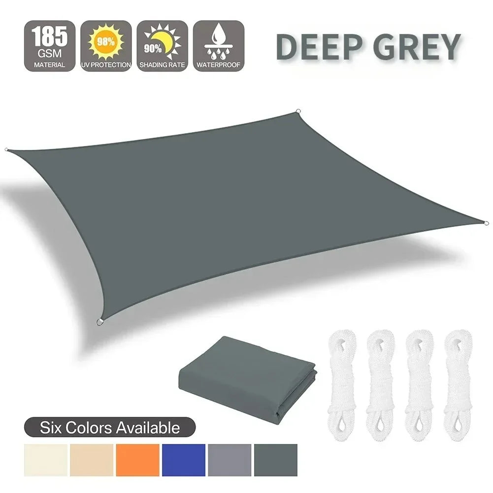 98%UV Block Water Resistant Shade Sail Sun Sail Shelter Canopy Pool Rectangle Square 4x3m/3x2M For Garden Terrace