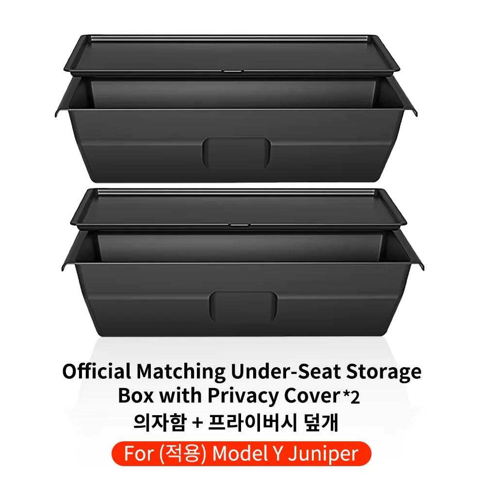 YZ For Tesla Model Y Juniper 2025 Under Seat TPE Hidden Storage Box Drawer Car Organizer Accessories For Tesla Car Accessories