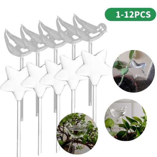 1-12PCS Automatic Plant Watering Bulb PVC Bird Shaped Transparent Self Watering Bulbs Home Garden Plant Dropper Drip Irrigation