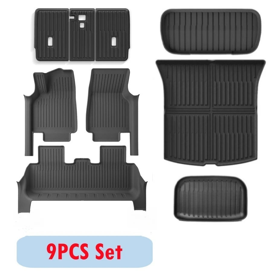 Fully Protection Floor Liners For 2025 Tesla Model Y Juniper Floor Mats with Door Sill Protector Front Rear Cargo Liner Juniper