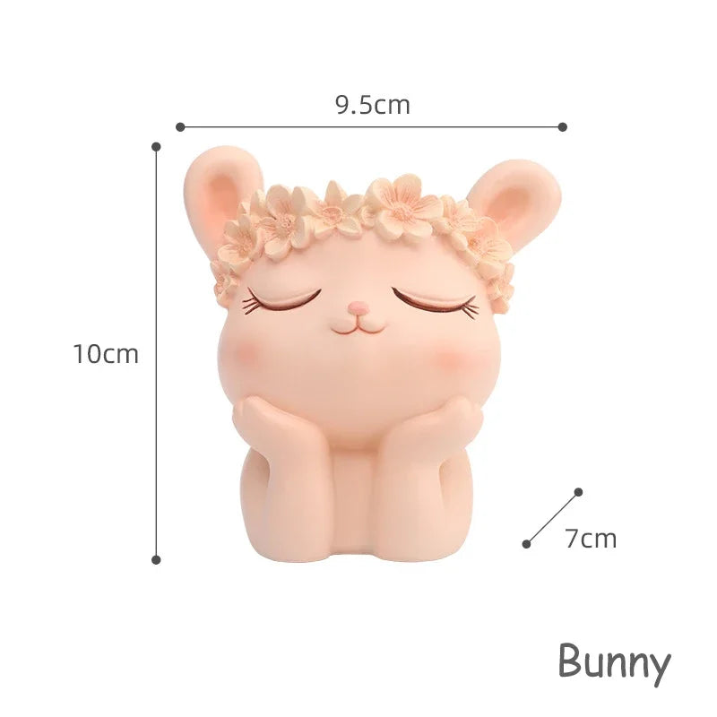Cute Animal Planter for Succulents Air Plants Funny Flower Pots Fairy Garden Decor Figurines Pencil Holder Home Table Decoration