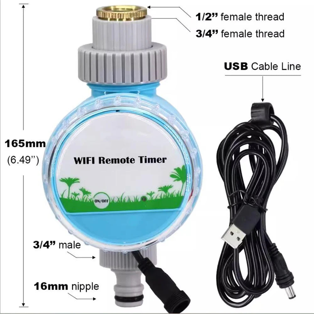 WiFi Wireless Garden Water Timer Smart Phone Remote Controller Home Greenhouse Outdoor Irrigation Automatic Kit Built-in Gateway