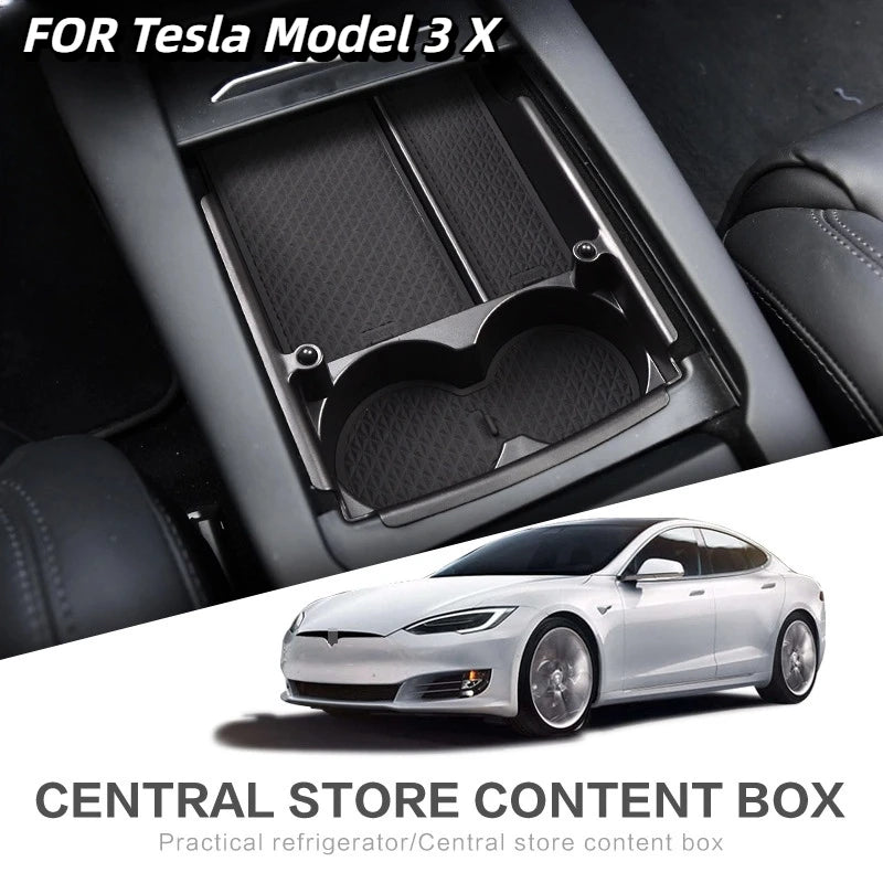 For Tesla Model X central storage box modification Model S central interior storage box decoration