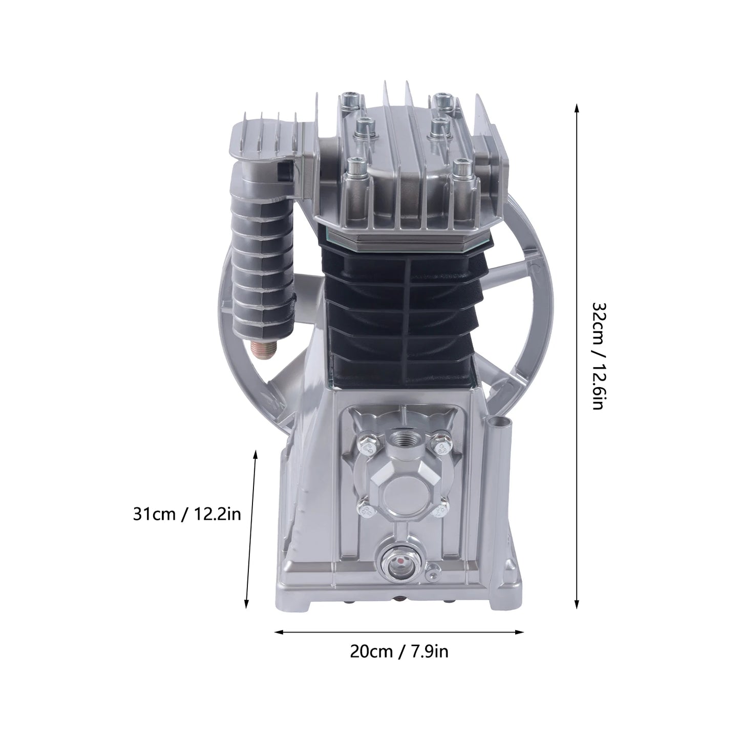 2200w Single Stage Twin Cylinder Air Compressor Pump Head