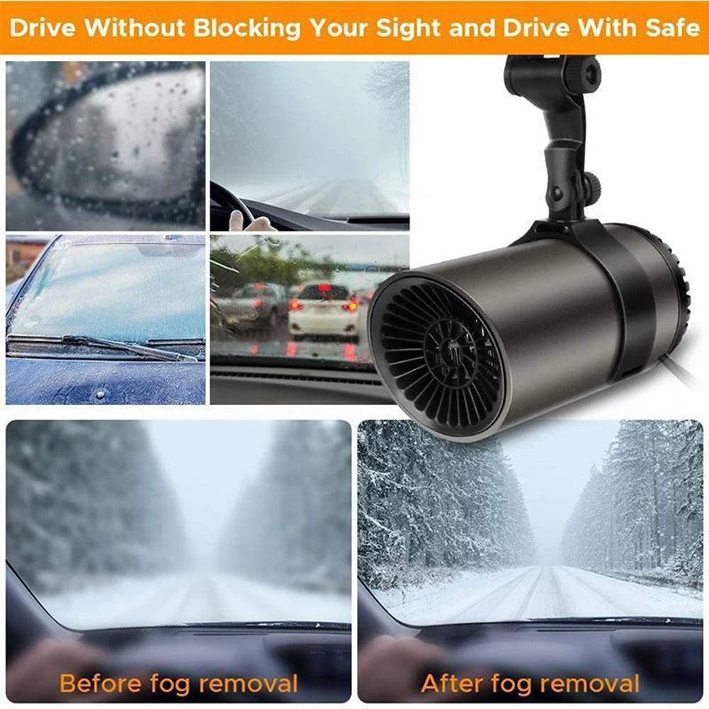 12V Car Heater Fan Cars Window Windshield Defogging Defrosting Auxiliary Heater Electric Fan Heater Portable Fan With Bracket