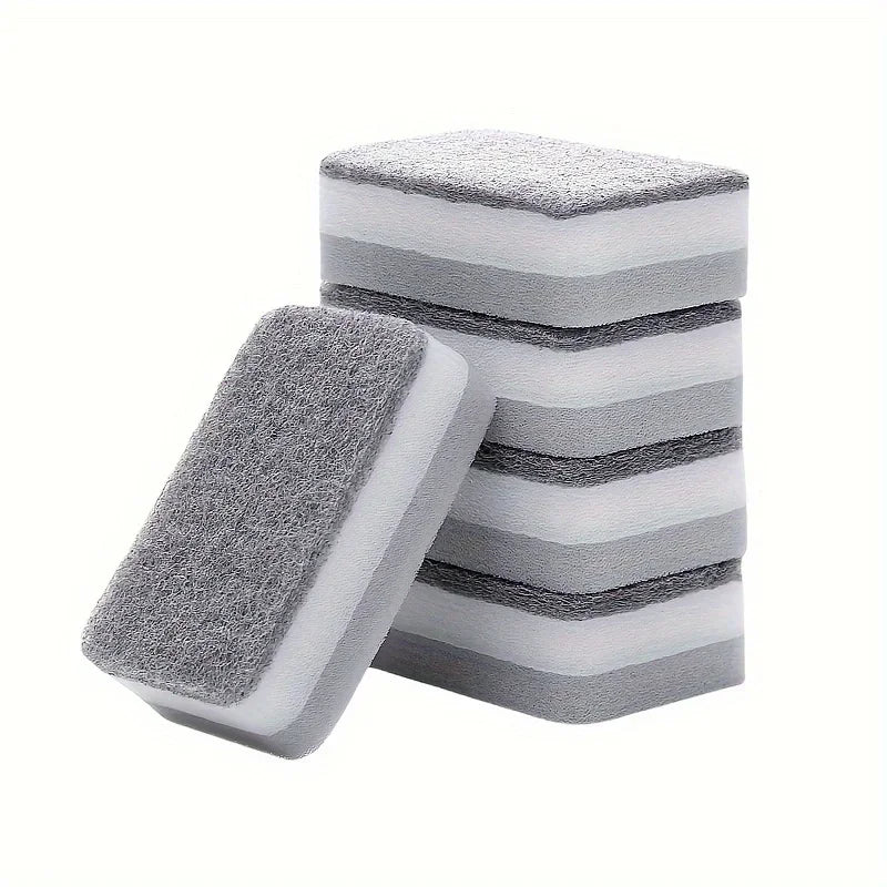 20pcs Double-sided Cleaning Sponges Pan Pot Cleaning and Maintenance Washing Sponges Household Scouring Pad Kit Tools Brush