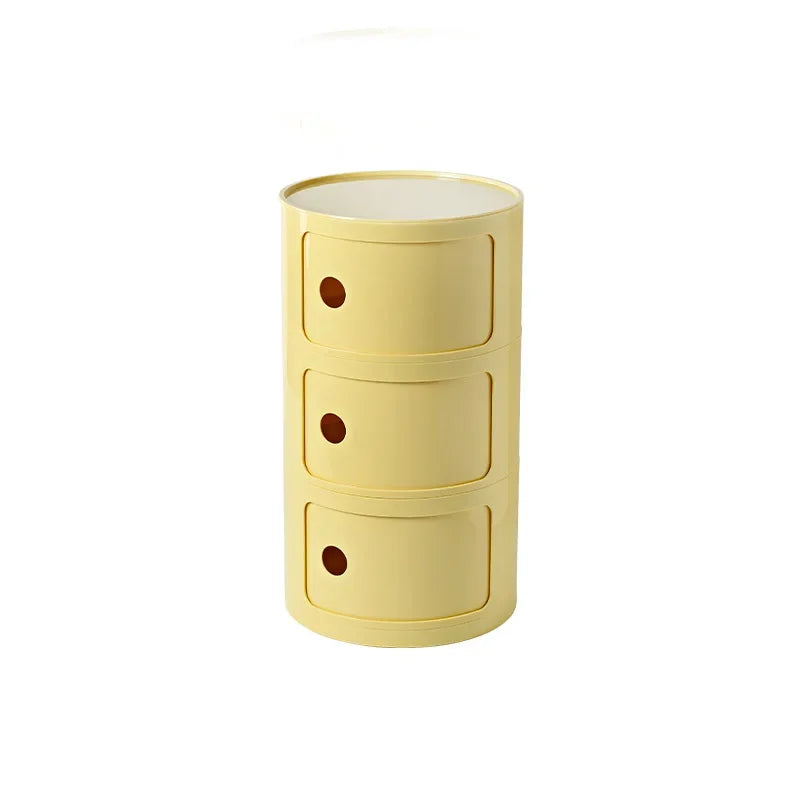 Creative Bedroom Bedside Table Modern Minimalist Round Storage Small Cabinet Large Capacity Plastic Side Cabinet