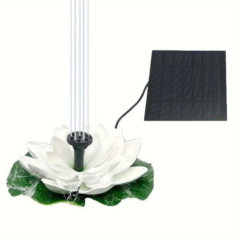 1.2W solar lotus fountain pump, DIY lotus solar fountain, suitable for garden bird bath, pond decoration, water features
