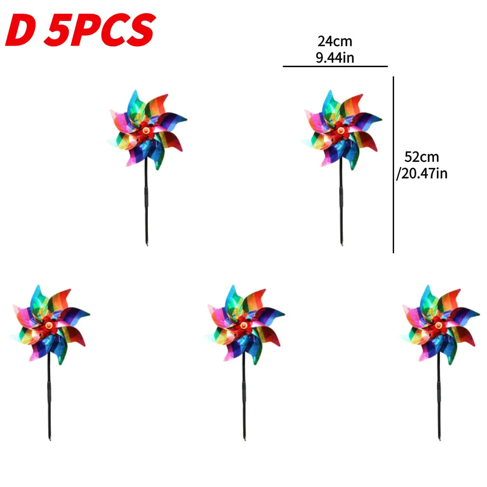5/10PCS Bird Repeller Reflective Windmill Pinwheel Bird-Scaring Windmill Spinner for Garden Lawn Yard Decor and Keep Birds Away