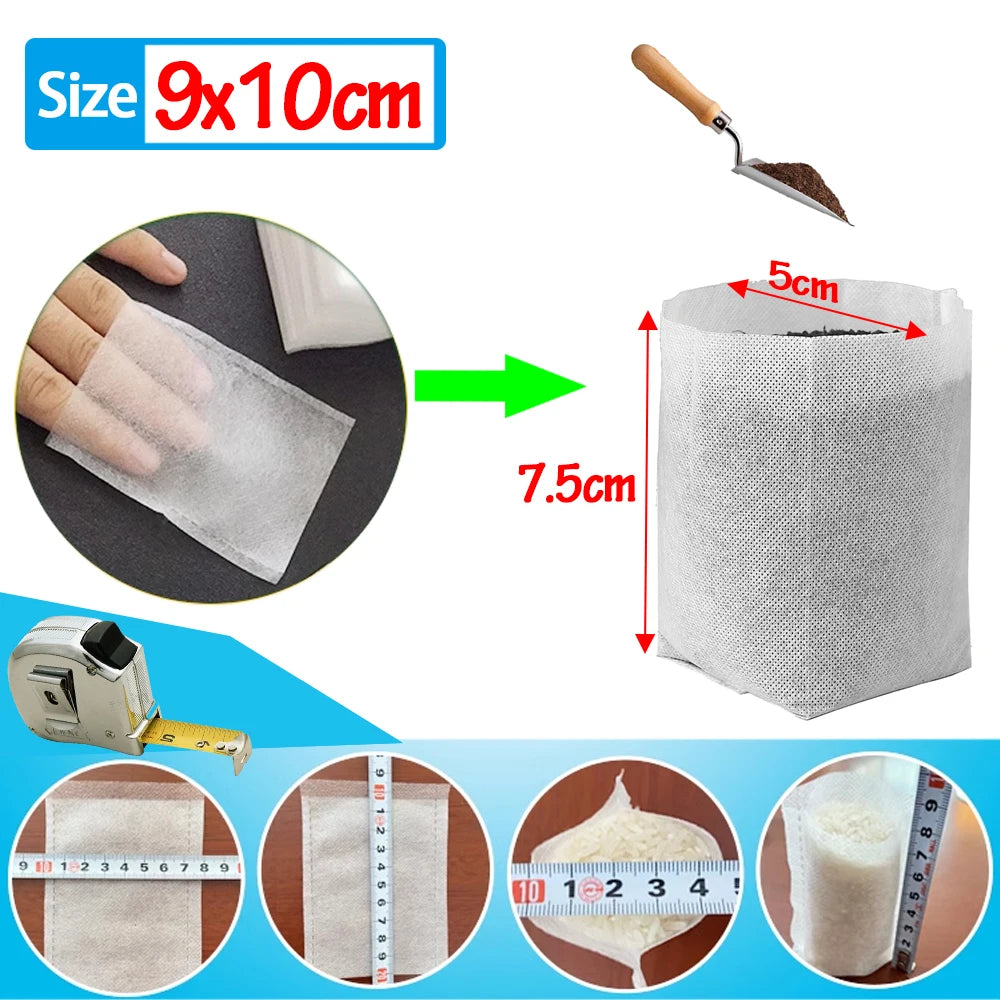 100-200Pcs Nursery Bags Plant Grow Bags Biodegradable Non-woven Fabric Seeds To Sow Flower Pot For Home Garden Accessories Tools