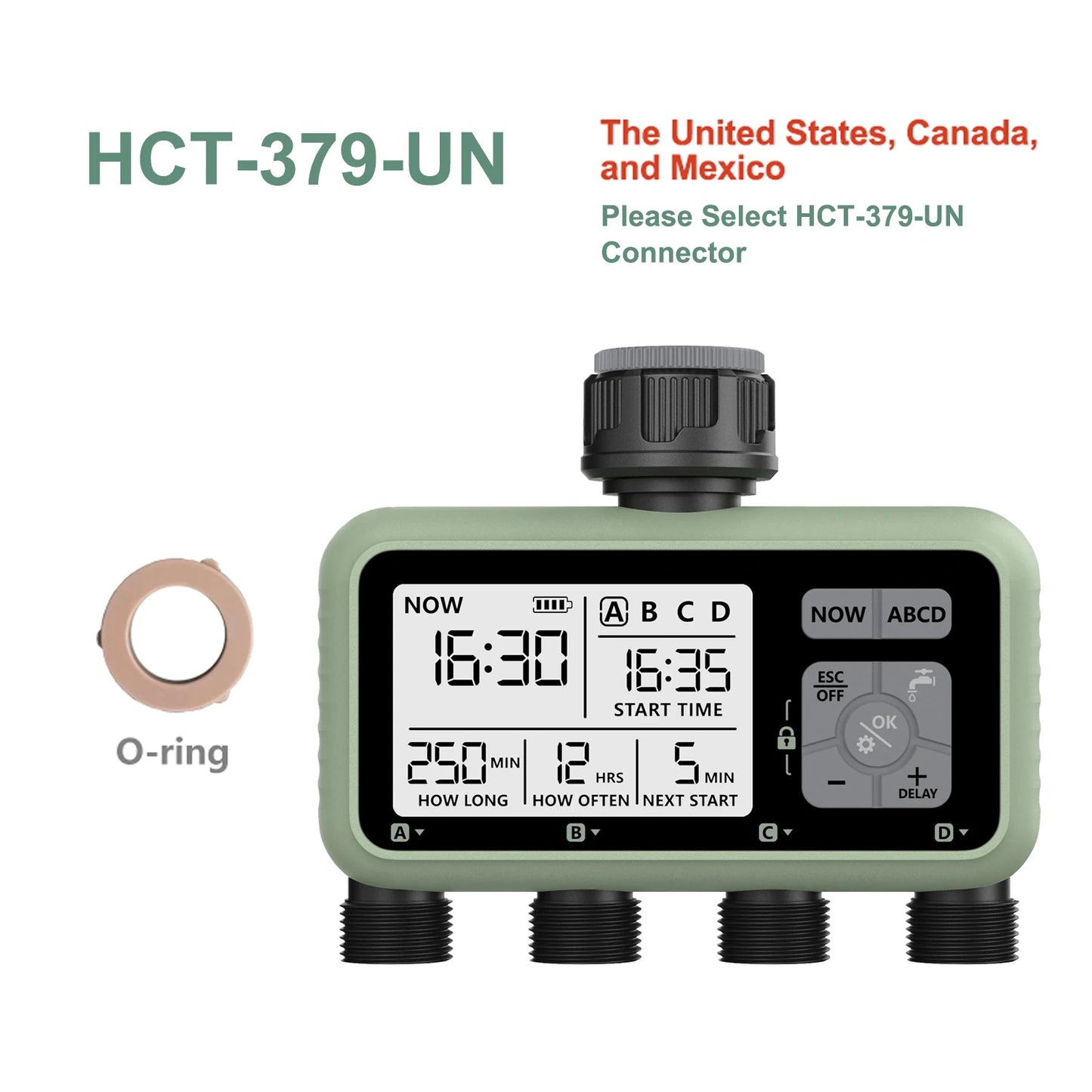 Eshico 4-Outlet Water Timers Multifunctional Sprinklers Multi Caliber Adaptation Convenient Installation Youngs Garden Tools