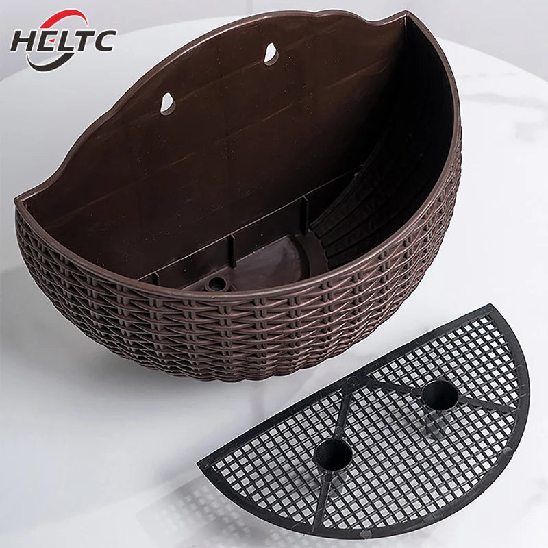 1PC Flower Pot Exquisite Wall-mounted Plastic Wall Hanging Basket Flowerpot For Outdoor Garden Balcony Planter Bucket Home Decor