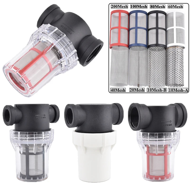 1/2" 3/4" 1" Garden Watering Hose Filter Agricultural Irrigation Strainer Aquarium Fish Tank Water Pump Pipe Impurity Filtration