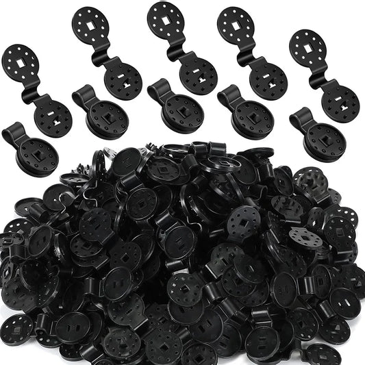 50pcs Sun Protection Shade Mesh Fixing Clips Black Round Household Garden Supplies Removable Reusable Secure Durable TMZ