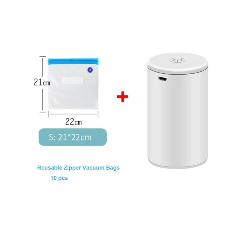 Cordless Electric Vacuum Bag Sealer Pump, Portable USB Charge Vacuum Compression Machine for Food Clothes Storage Bags
