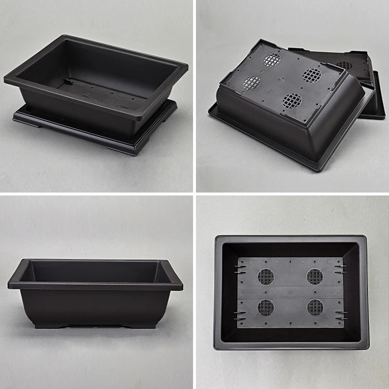 Rectangular Flowerpots Plastic Bonsai Plants Pot Square for Flower Balcony Garden Yard Landscape Bonsai Pot Trays Home Decor