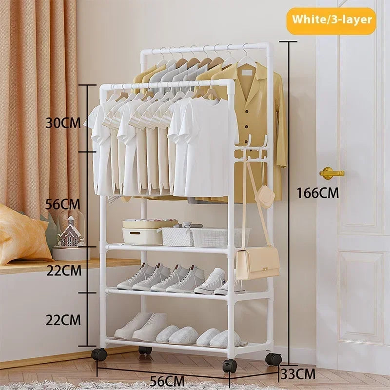Furniture for Room Clothing Rack Clothes Arara Floor Coat Rack Porte Manteau Mural Hanger Iron Bamboo Wall Shelf Racks Metal