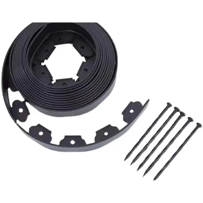 5/10M Fixed Garden Barrier Lawn Grass Plastic Edging Border Landscape Edging Garden Edge Kit With Anchoring Spikes Easy Install