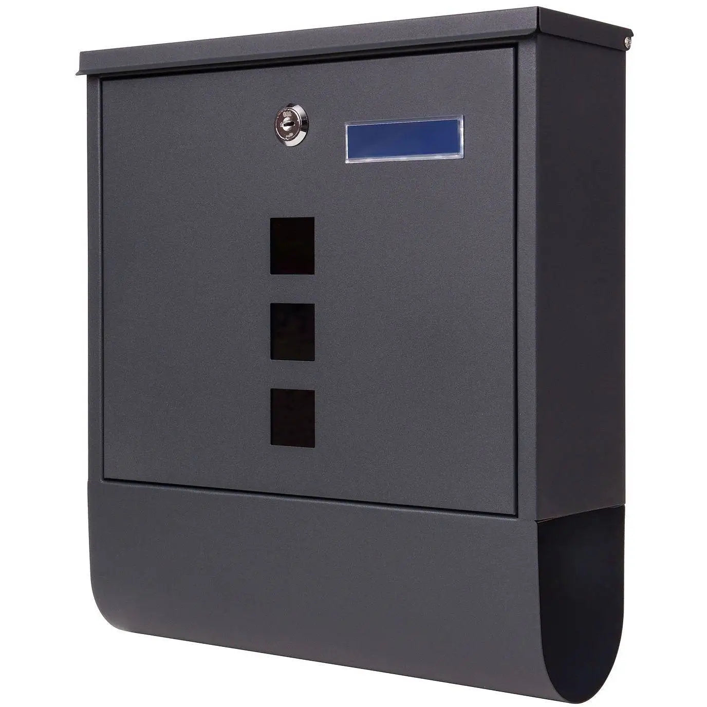 Mail box for newspapers Post Office anthracite newspaper AMSTERDAM address window and viewfinder galvanized steel key