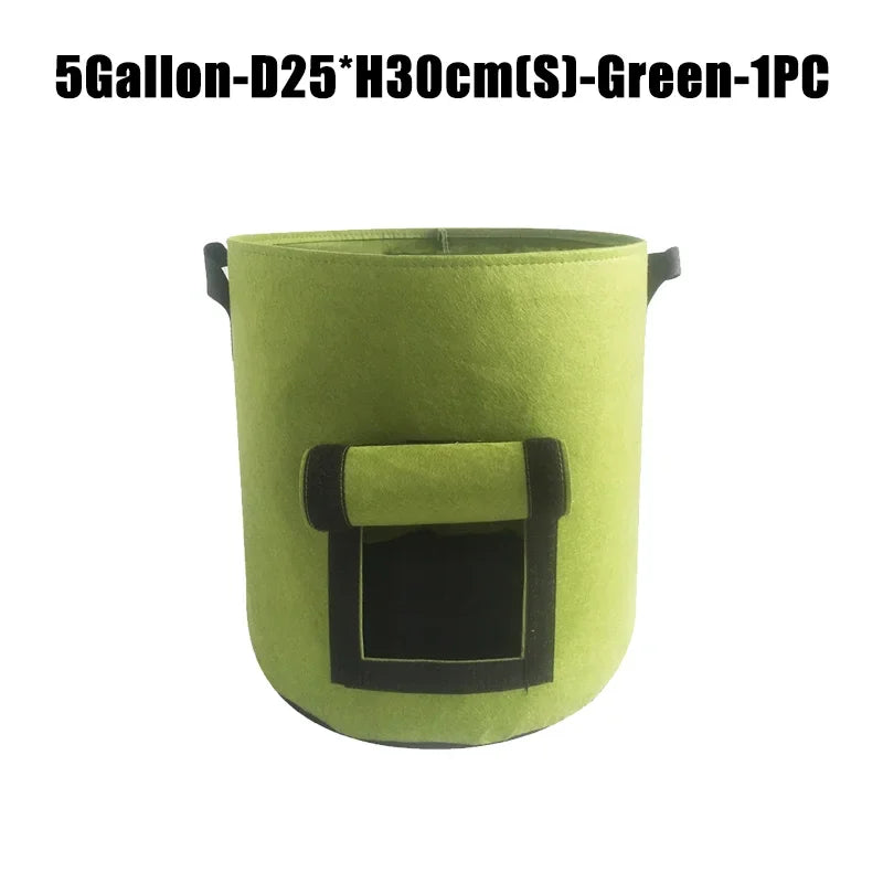 5/10Gallon Felt Plant Grow Bags Nonwoven Fabric Garden Potato Pot Greenhouse Vegetable Growing Bags Moisturizing Vertical Tools