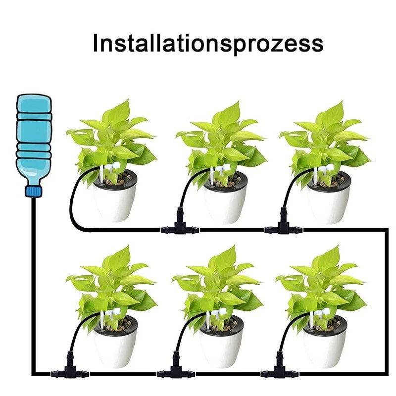 5-20m Garden Drip Irrigation Kit with Regulating valve Potted Plant Watering Device 4/7mm Hose Watering Micro Dripper Greenhouse