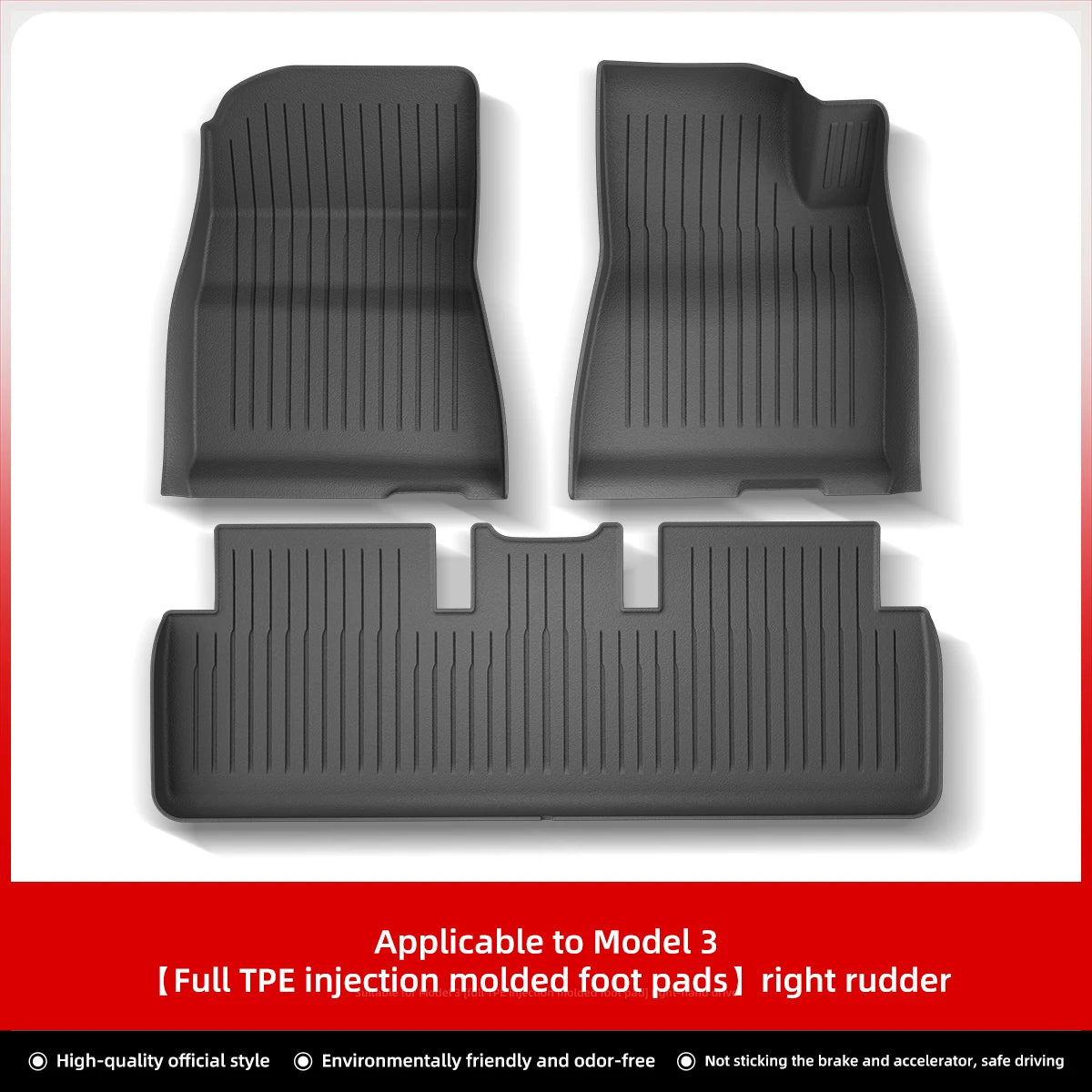 LUCKEASY For Tesla Model Y Floor Mat TPE Waterproof Wear-resistant Protective Mat Model 3 Foot Pad Car Interior Accessories