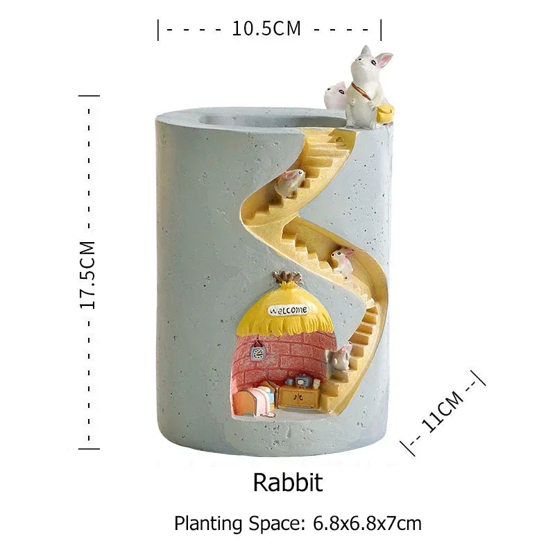 Creative Hedgehog Planter, Resin Flower Pots for Succulents Air Plants Garden Pots Decorative Figurines for Home Tabletop Decor