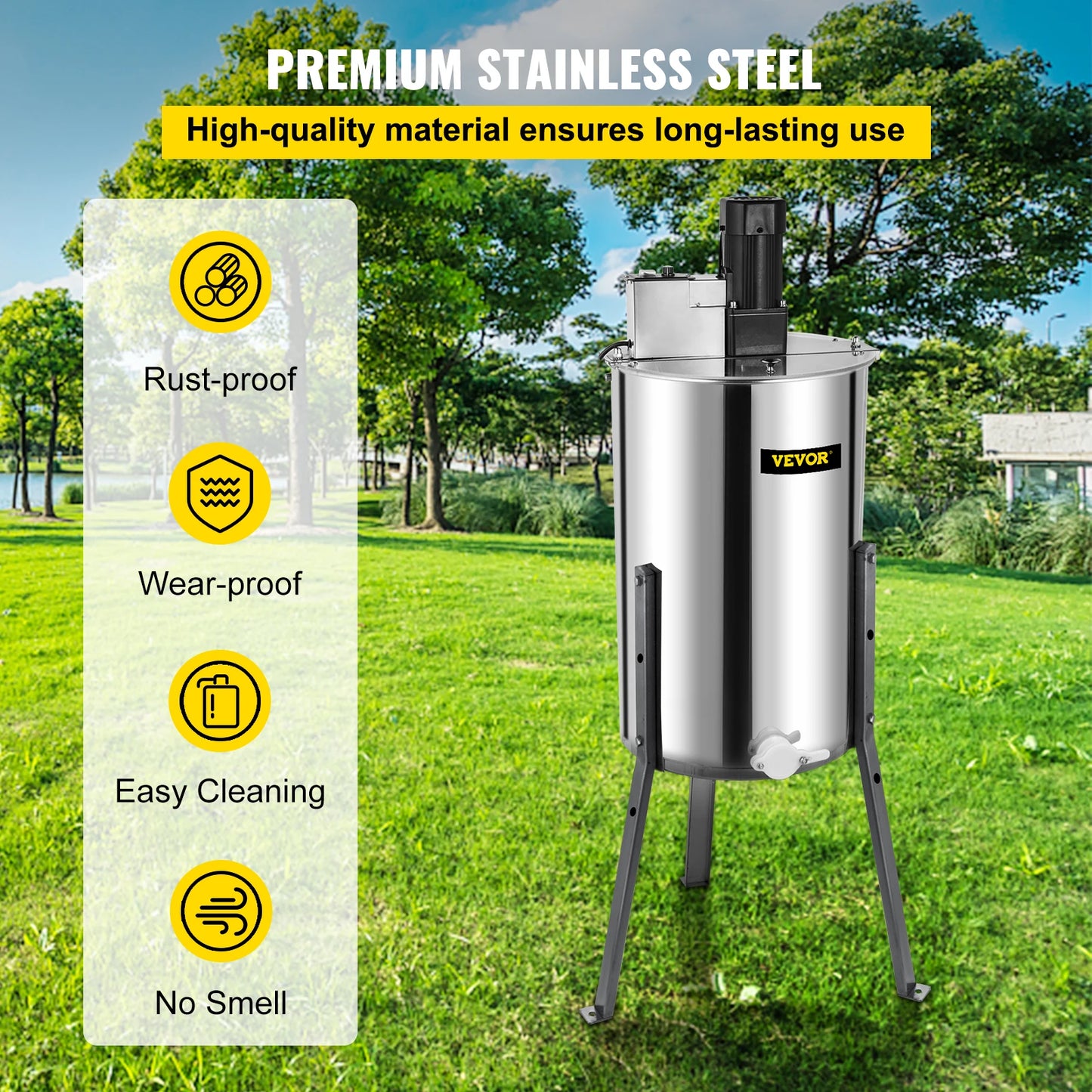 SucceBuy Honey Extractor 2 3 4 Frame Manual Electric Stainless Steel Honeycomb Spinner Crank Centrifuge Beekeeping Equipment