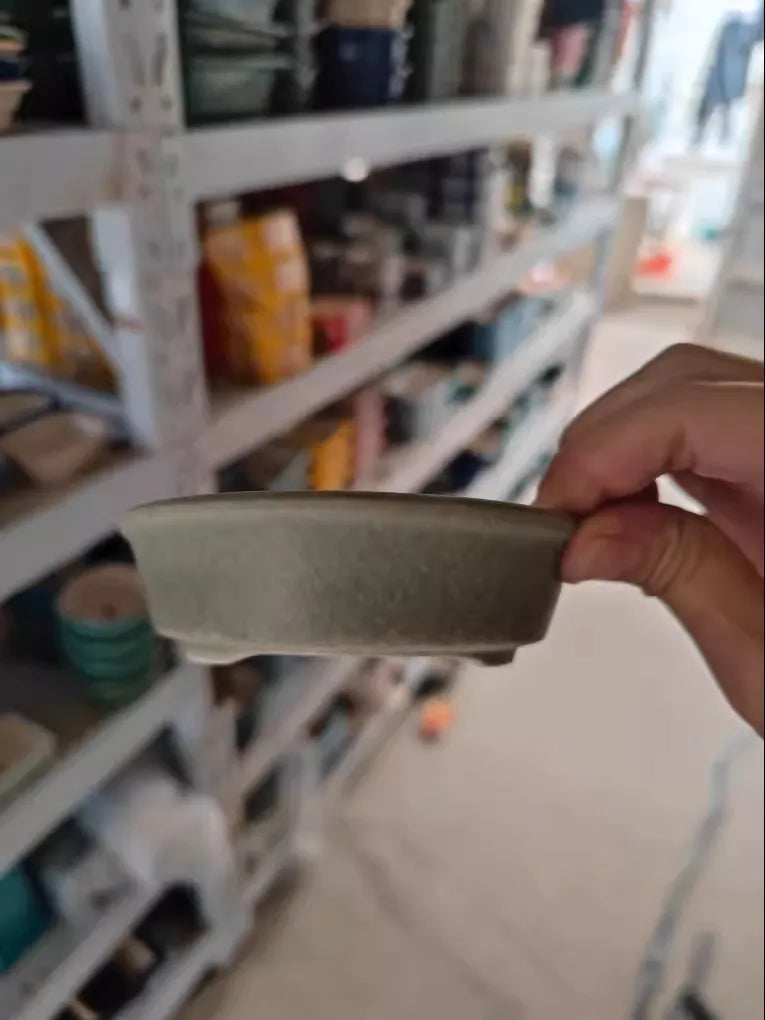 Colorful Glazed Tripedal Circle Plate Bonsai Pot,Small Flower Plants Vase,Table Breathability Garden Home Decoration